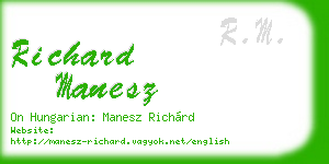 richard manesz business card