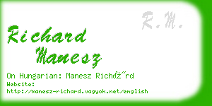 richard manesz business card